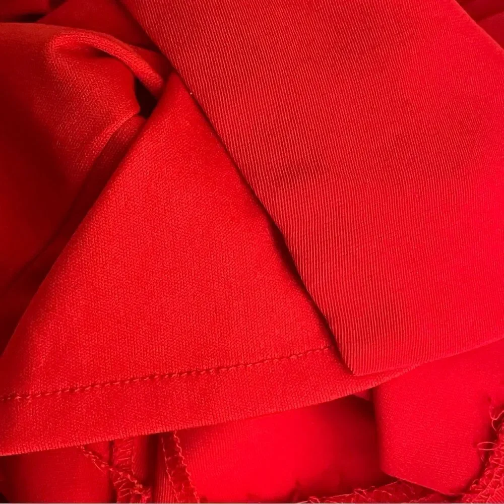 Vintage David Warren Short Sleeve MIDI Sheath Dress Red Size 10